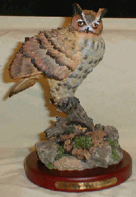 Great Horned or King Owl resin figurine sculpture